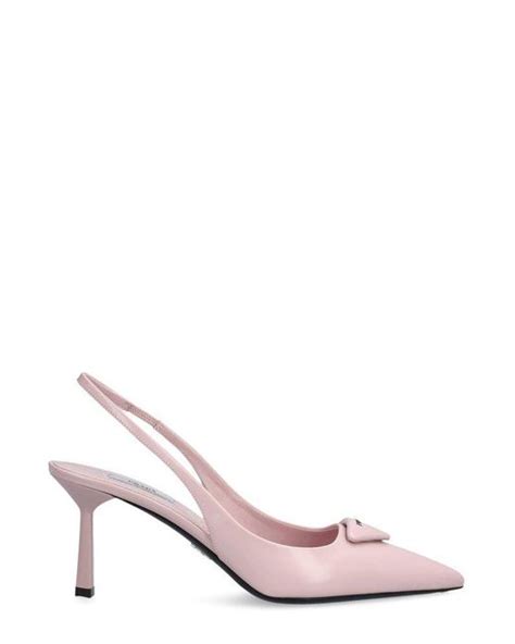 prada triangle logo slingback pumps